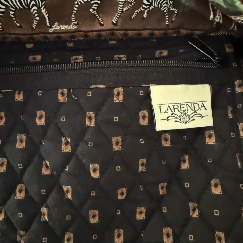 Larenda Quilted Safari Print Tote~ VTG